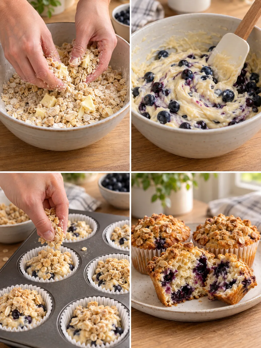 Smultopp, blåbärssmet och fyllda formar följt av färdiggräddade blåbärsmuffins
