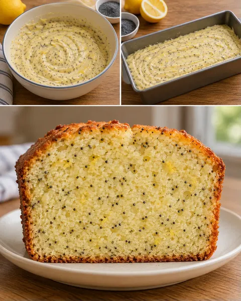 Smörkaka i avlång form med citron och vallmofrön