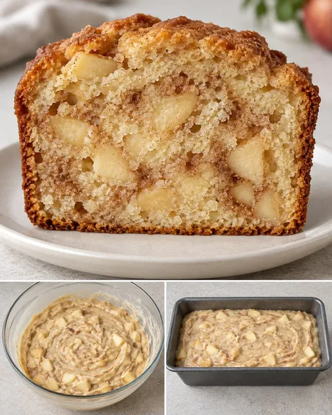 Smörkaka i avlång form med kanel och äpple