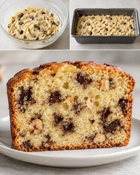Smörkaka i avlång form med choklad och hasselnötter