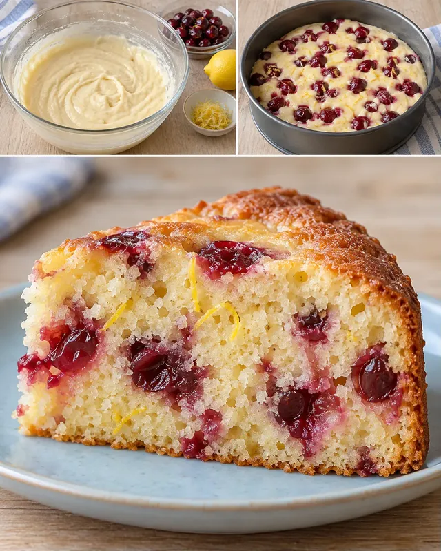 Yoghurtkaka med körsbär och citron