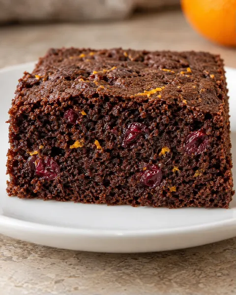 Chokladkaka i långpanna med tranbär och apelsin
