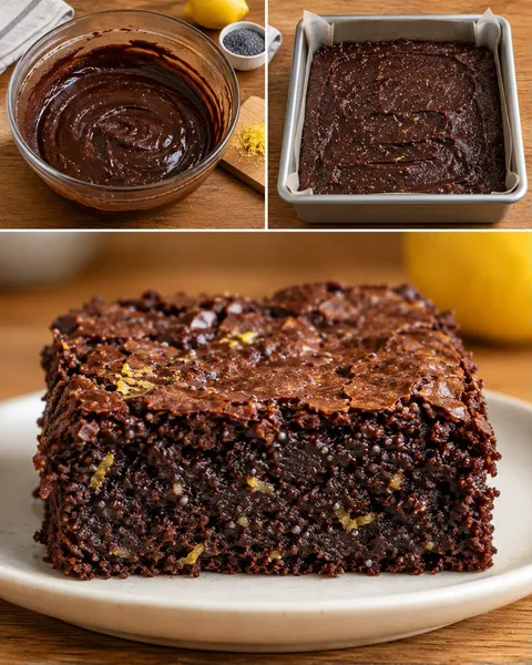 Brownies med citron och vallmofrön
