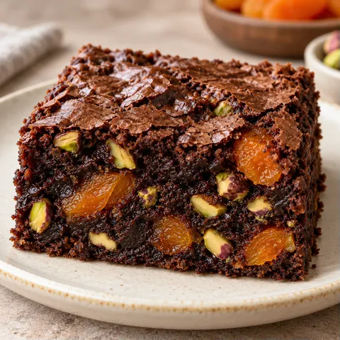 Brownies med aprikoser och pistagenötter