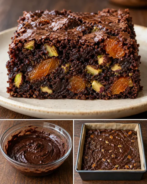 Brownies med aprikoser och pistagenötter