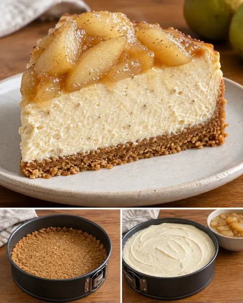 Ugnsbakad cheesecake med päron och kardemumma