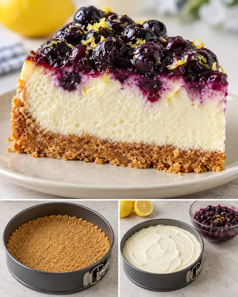 Ugnsbakad cheesecake med blåbär och citron