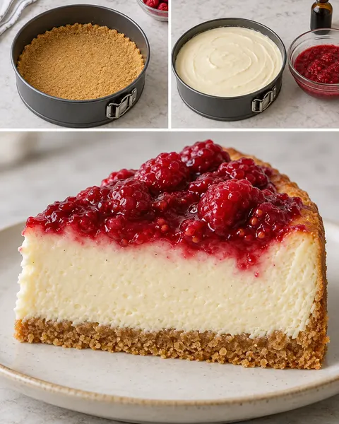 Ugnsbakad cheesecake med hallon och vanilj
