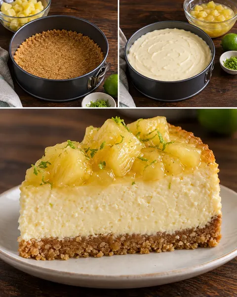Ugnsbakad cheesecake med ananas och lime