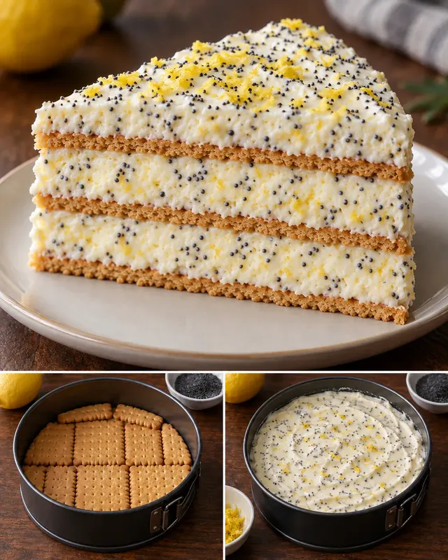 Kexkaka utan ugn med citron och vallmofrön