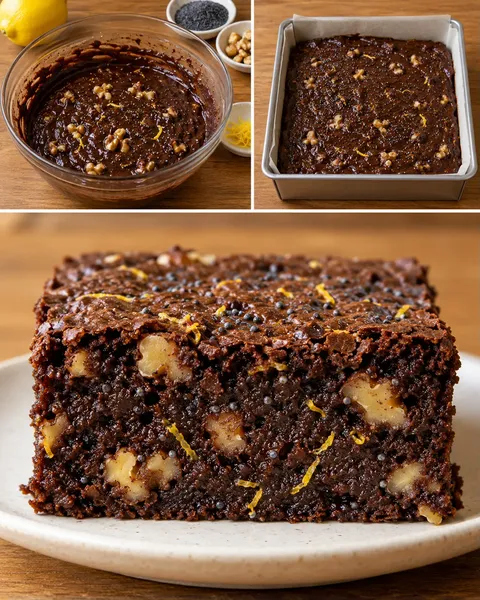 Brownies med citron och vallmofrön — valnötter