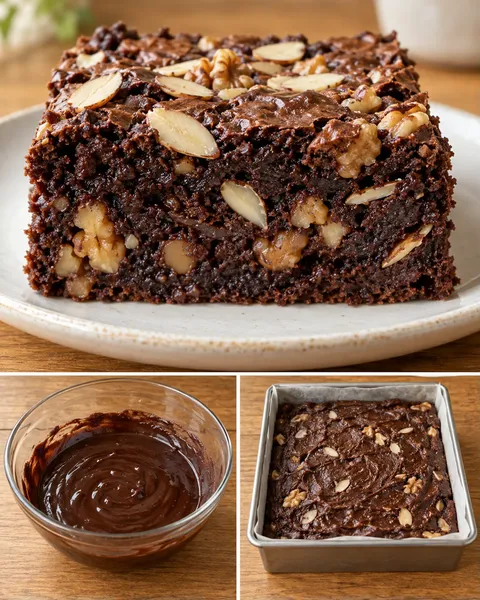 Brownies med kaffe och valnötter — mandel