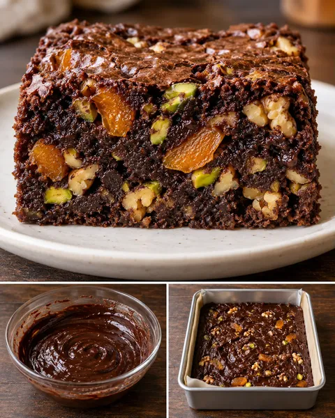 Brownies med aprikoser och pistagenötter — valnötter