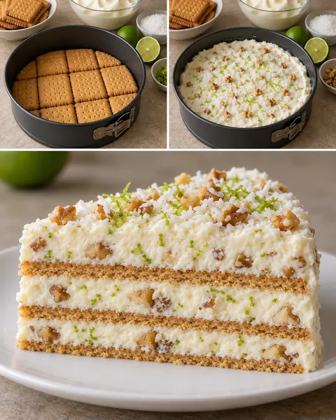 Kexkaka utan ugn med kokos och lime — valnötter