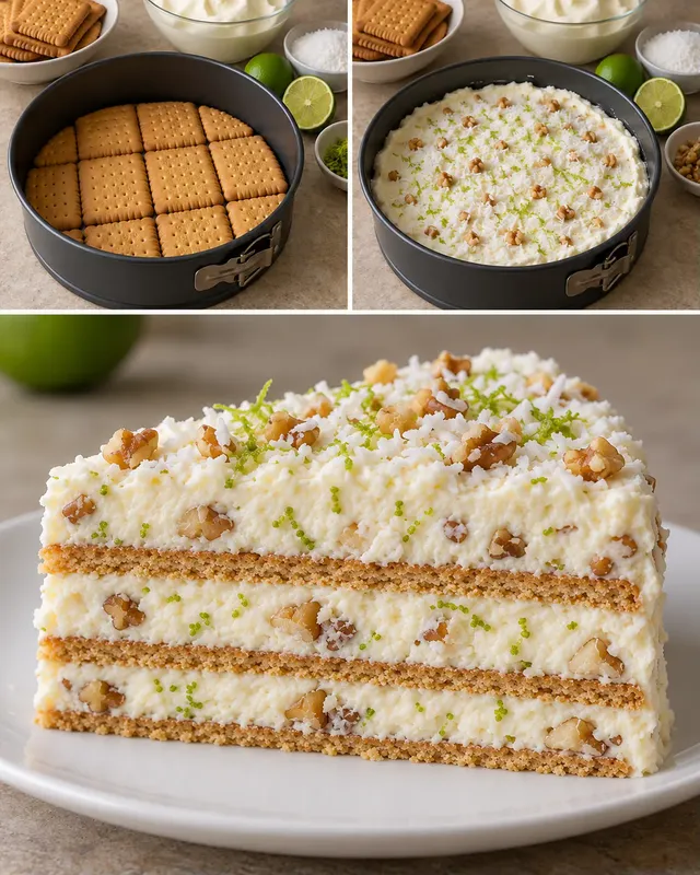 Kexkaka utan ugn med kokos och lime — valnötter