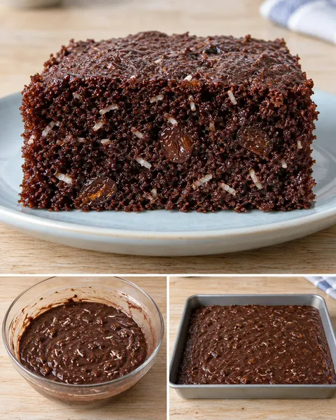 Chokladkaka i långpanna med vanilj och russin — kokos