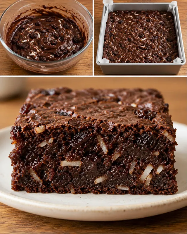 Brownies med vanilj och russin — kokos