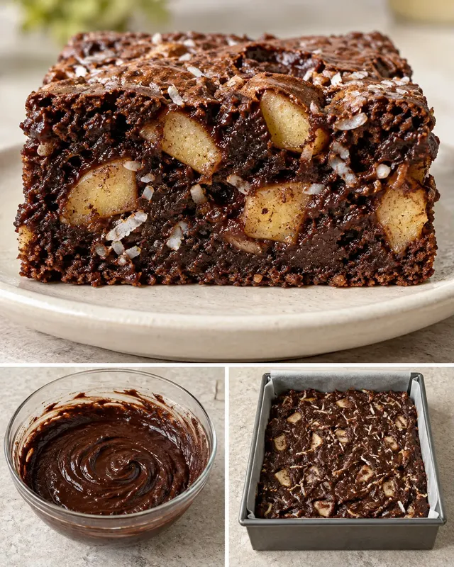 Brownies med kanel och äpple — kokos