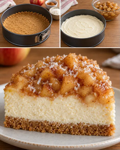 Ugnsbakad cheesecake med äpple och kanel — kokos