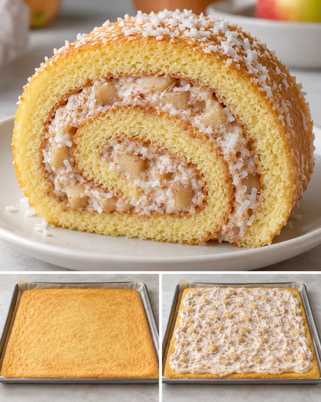 Rulltårta med kanel och äpple — kokos