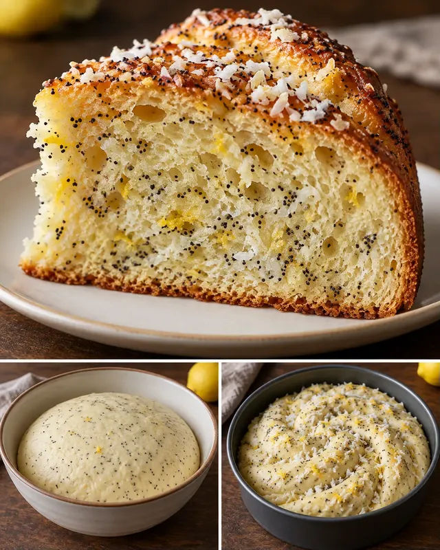 Söt jästkaka med citron och vallmofrön — kokos