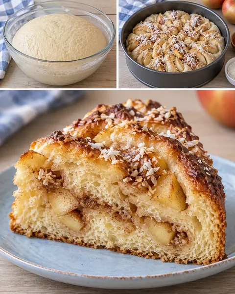 Söt jästkaka med kanel och äpple — kokos