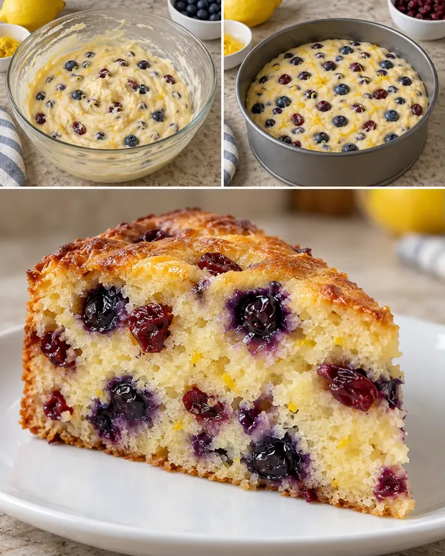 Yoghurtkaka med blåbär och citron — tranbär