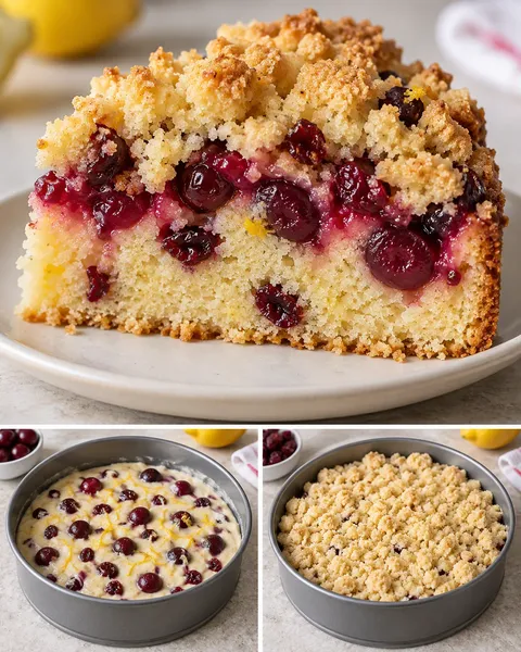 Smulkaka med körsbär och citron — tranbär