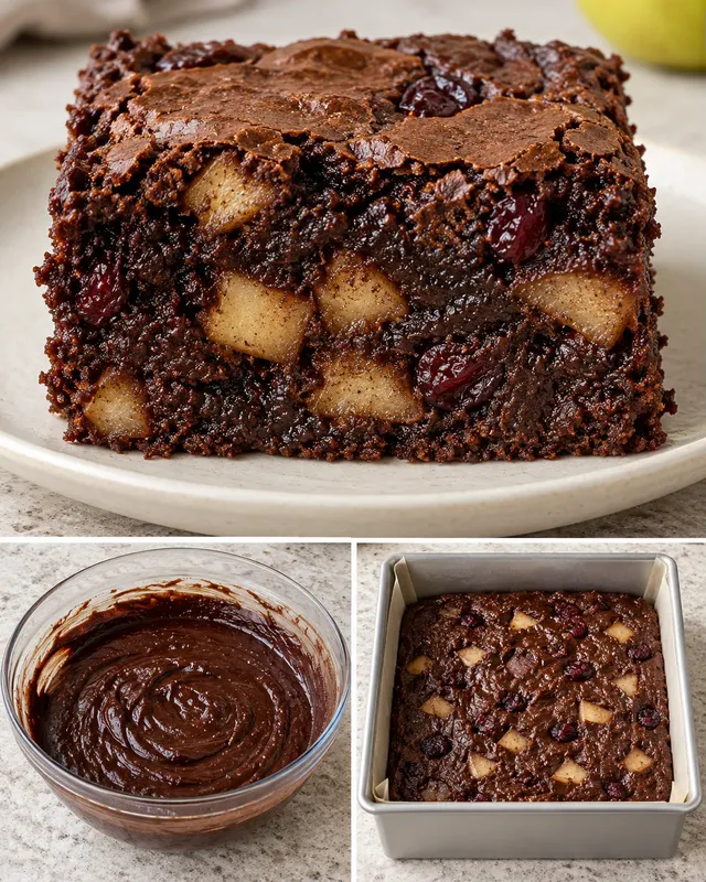 Brownies med kanel och äpple — tranbär