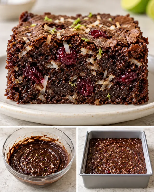 Brownies med kokos och lime — tranbär