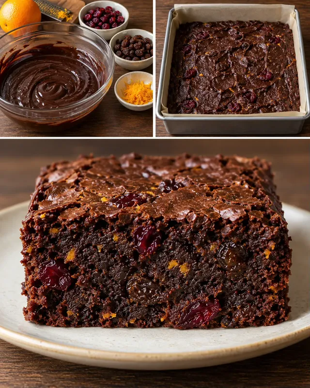 Brownies med tranbär och apelsin — russin