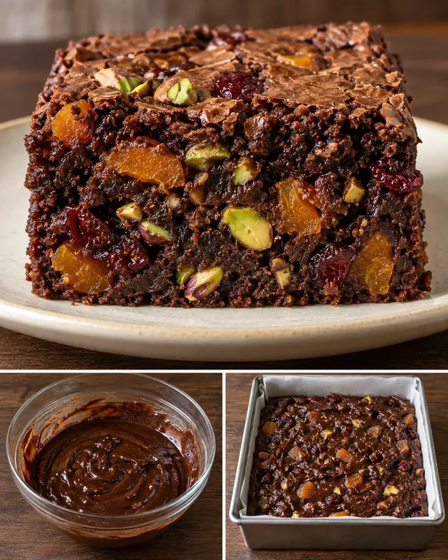 Brownies med aprikoser och pistagenötter — tranbär