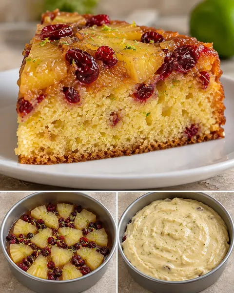Upp-och-ned-kaka med ananas och lime — tranbär