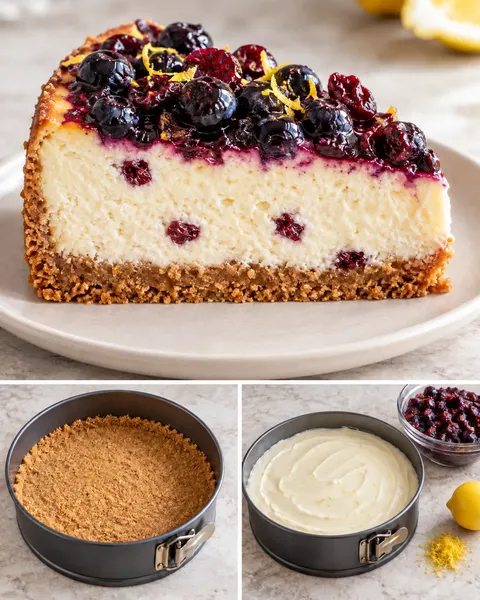 Ugnsbakad cheesecake med blåbär och citron — tranbär