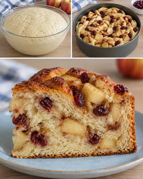 Söt jästkaka med kanel och äpple — tranbär