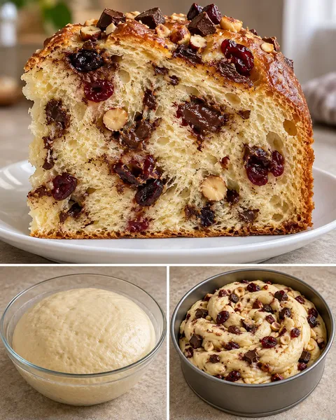 Söt jästkaka med choklad och hasselnötter — tranbär