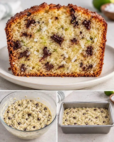 Smörkaka i avlång form med kokos och lime — mörk choklad