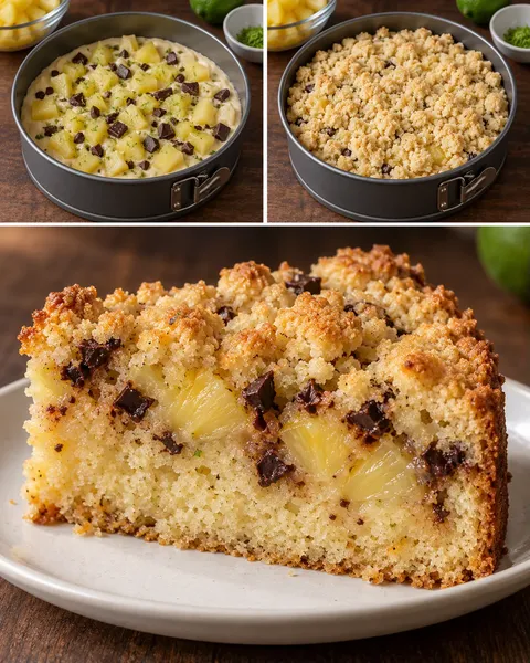 Smulkaka med ananas och lime — mörk choklad