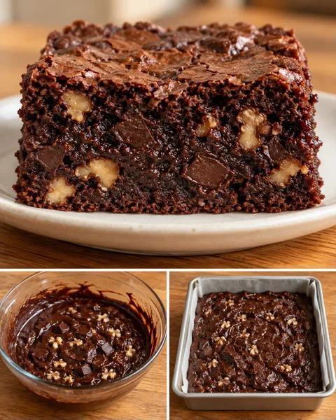 Brownies med kaffe och valnötter — mörk choklad