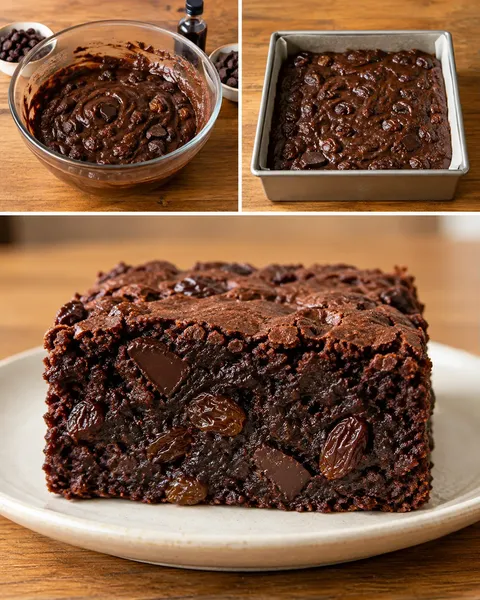 Brownies med vanilj och russin — mörk choklad