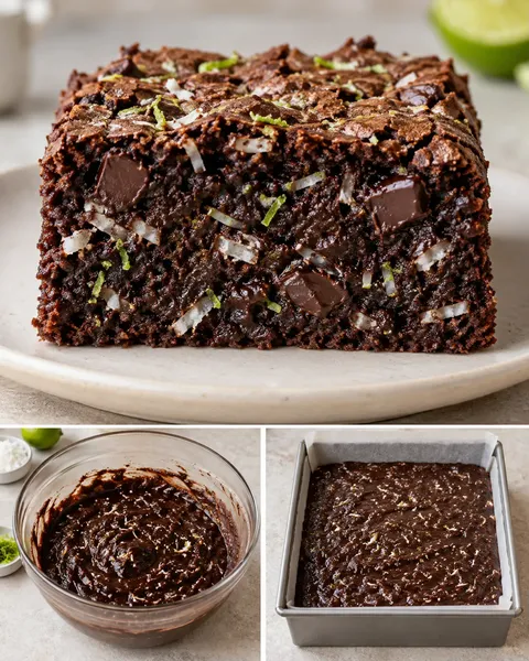 Brownies med kokos och lime — mörk choklad