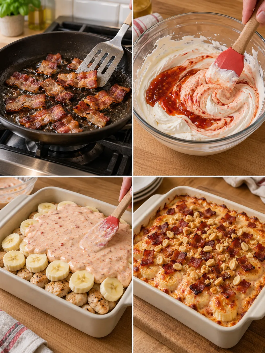 Bacon steks, chiligrädde blandas och Flygande Jacob byggs och serveras