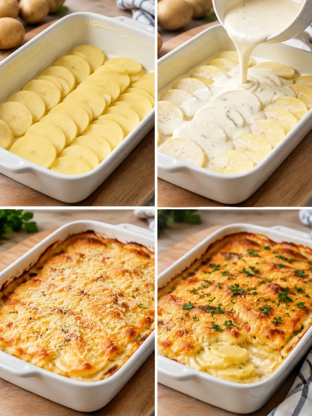 Potatisgratäng med vitlök och parmesan