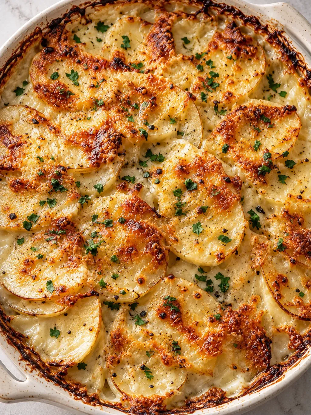 Potatisgratäng med vitlök och parmesan