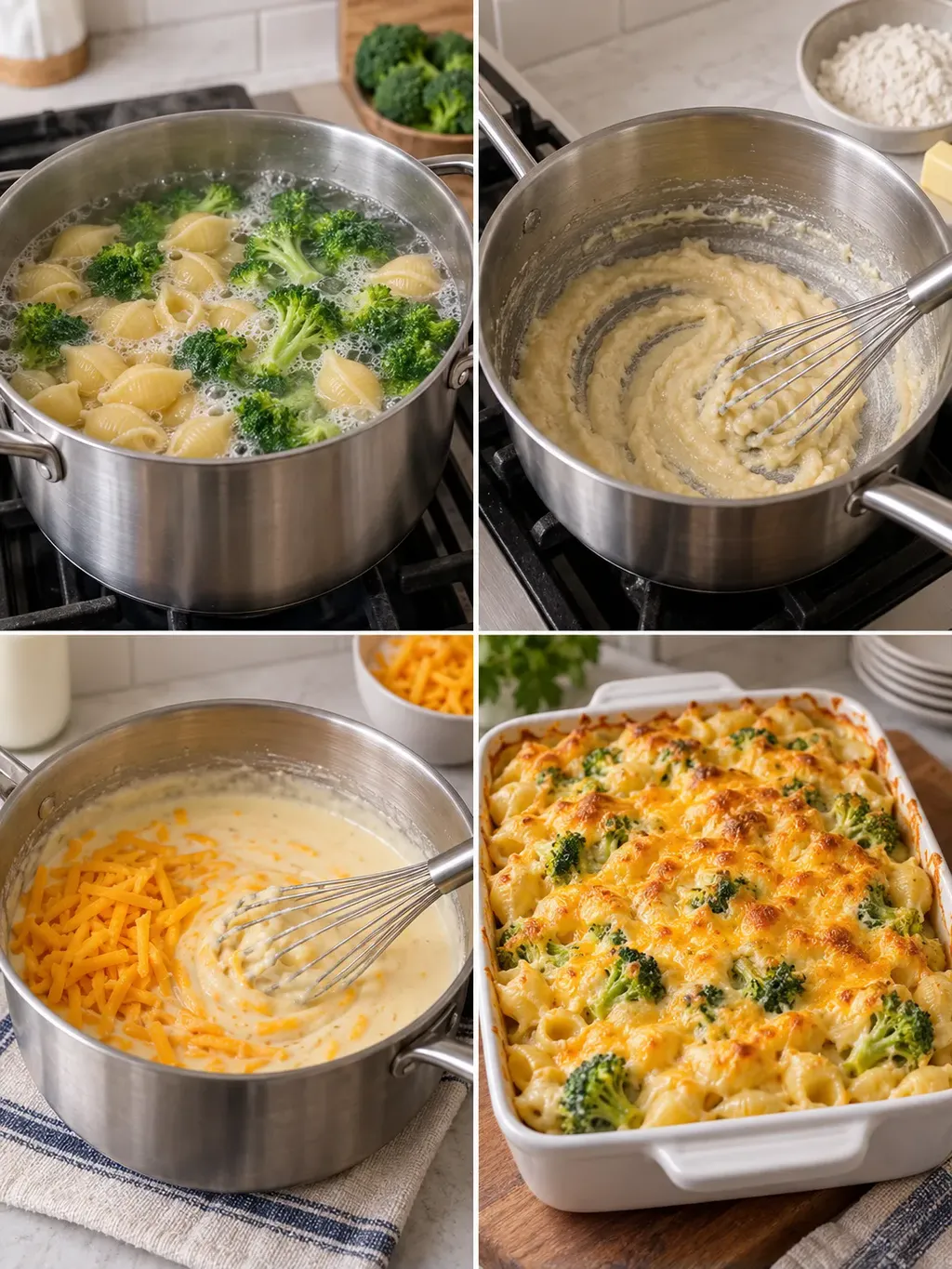 Pastagratäng med broccoli och cheddar