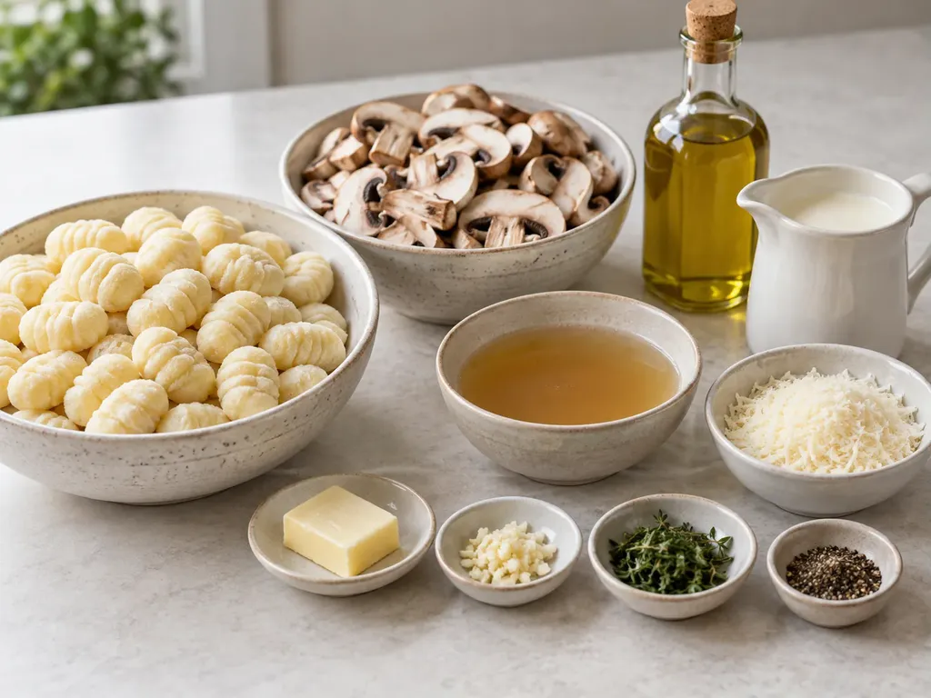 Krämig gnocchi med svamp och timjan