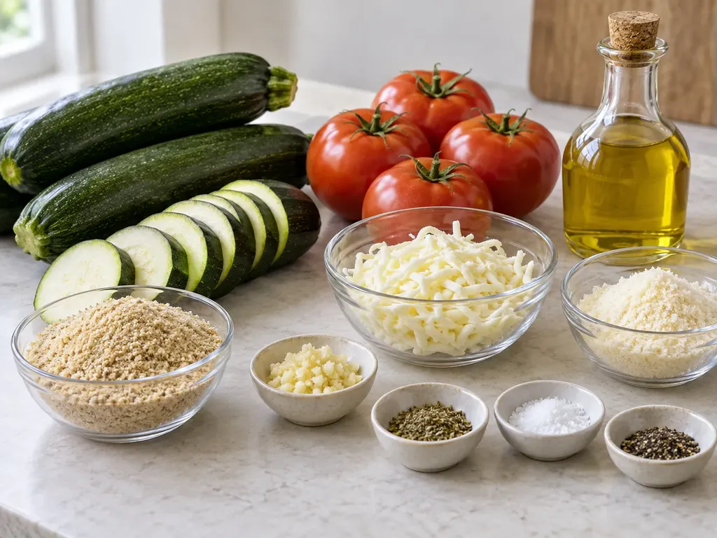 Zucchini- och tomatgratäng med mozzarella