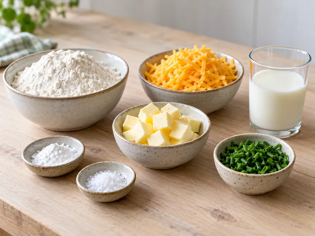 Snabba cheddar- och gräslöksscones