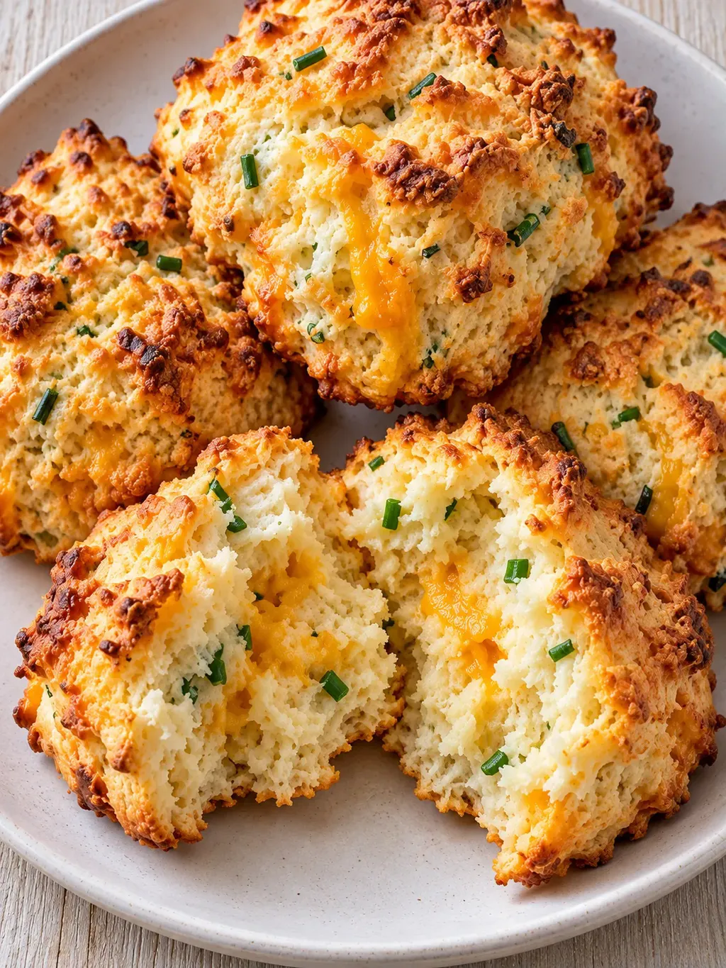 Snabba cheddar- och gräslöksscones