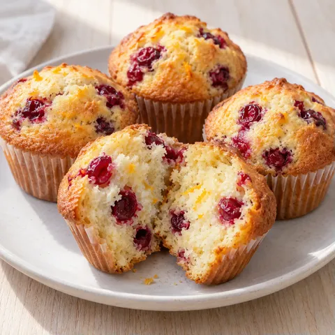 Apelsinmuffins med tranbär